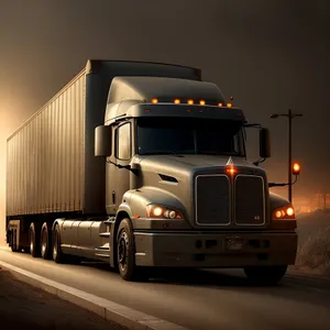 Freight haul truck on interstate