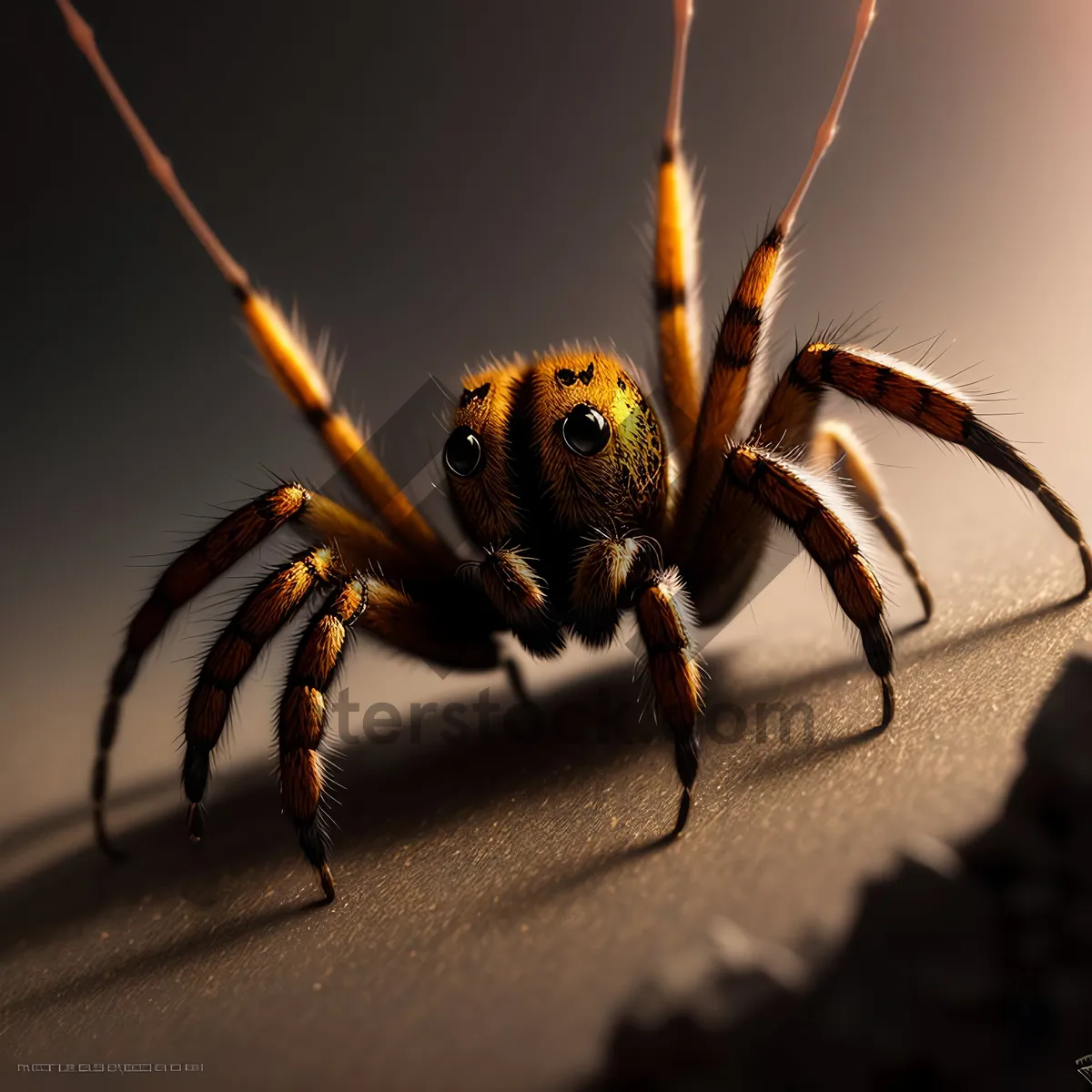 Picture of Creepy Garden Spider Weaving Intricate Web