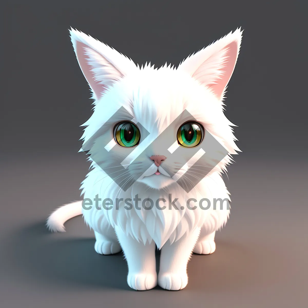 Picture of Curious Kitty with Fluffy Gray Fur