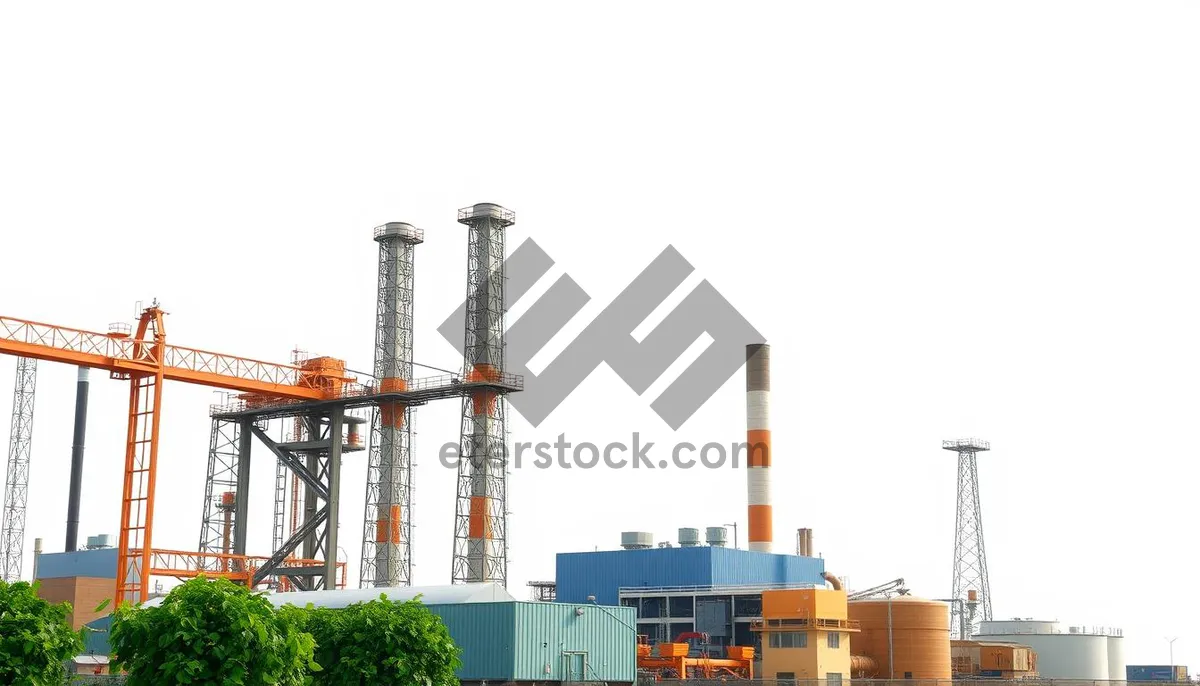 Picture of Industrial Tower in Urban Environment - Energy Plant Skyline