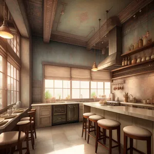 Modern Kitchen Interior with Elegant Furniture