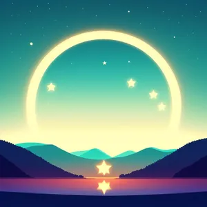Night Sky Graphic - Moonlit Starlight Wallpaper Design