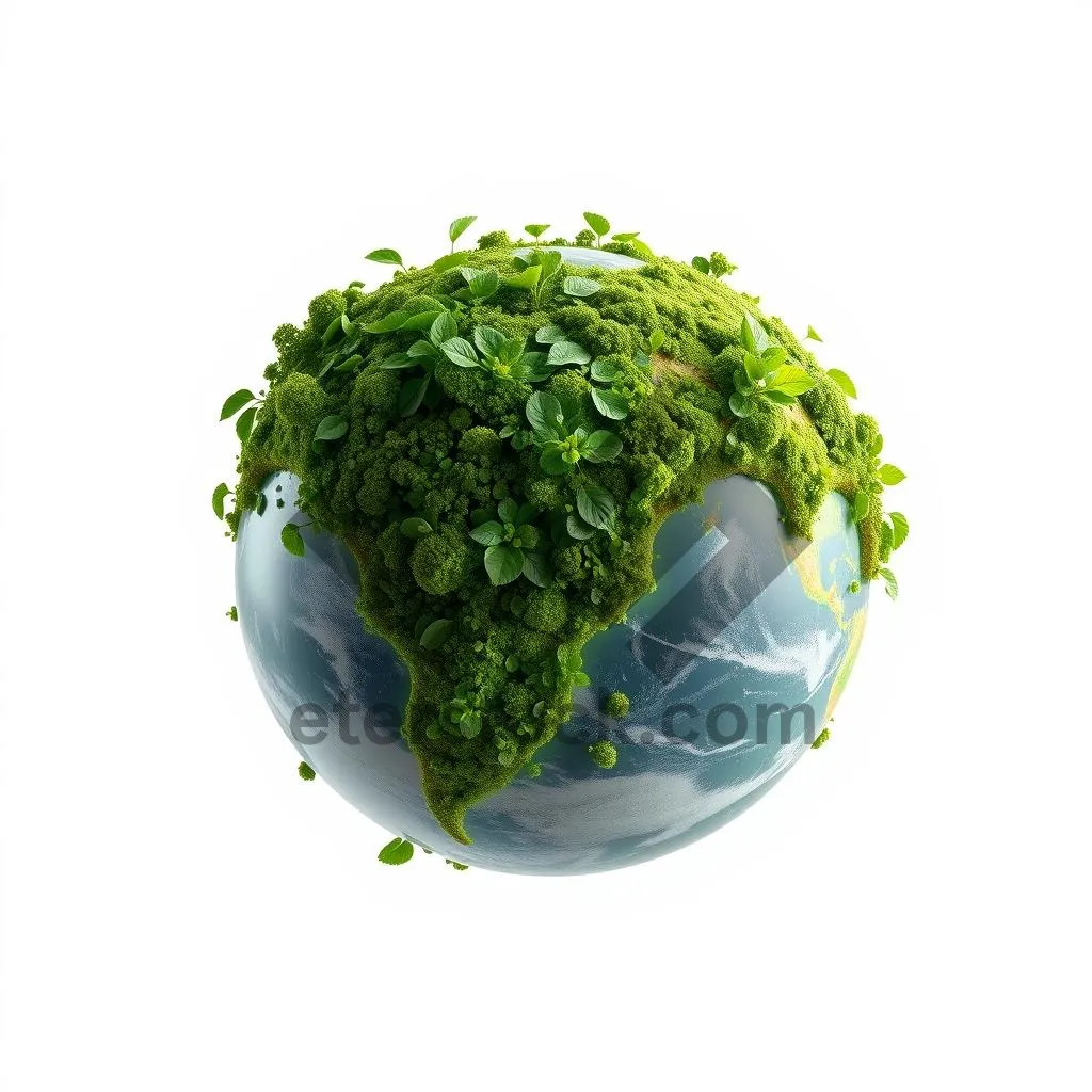 Picture of Nature planet globe icon design with earth map.