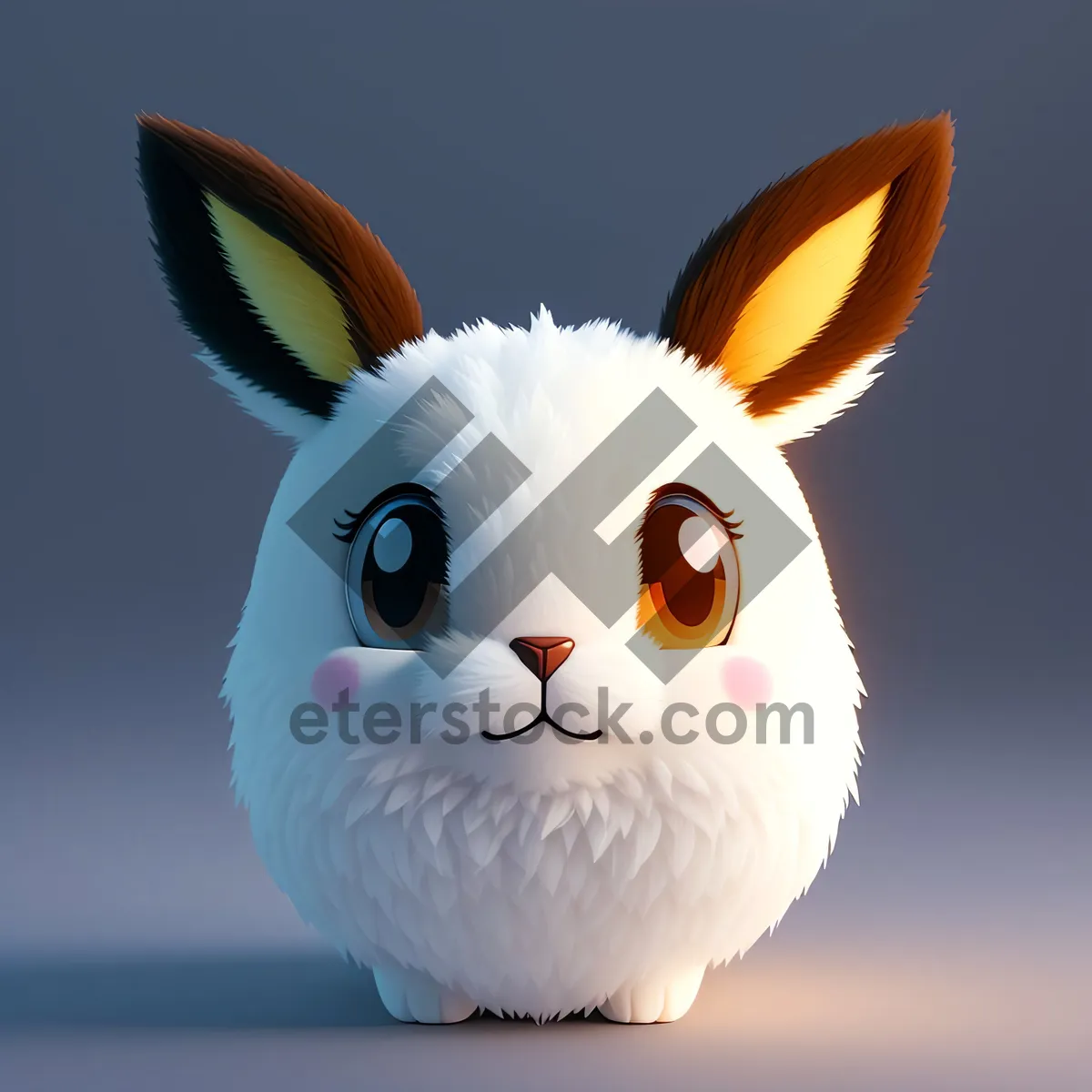 Picture of Fluffy Bunny with Easter Egg: Adorable, Cute Pet