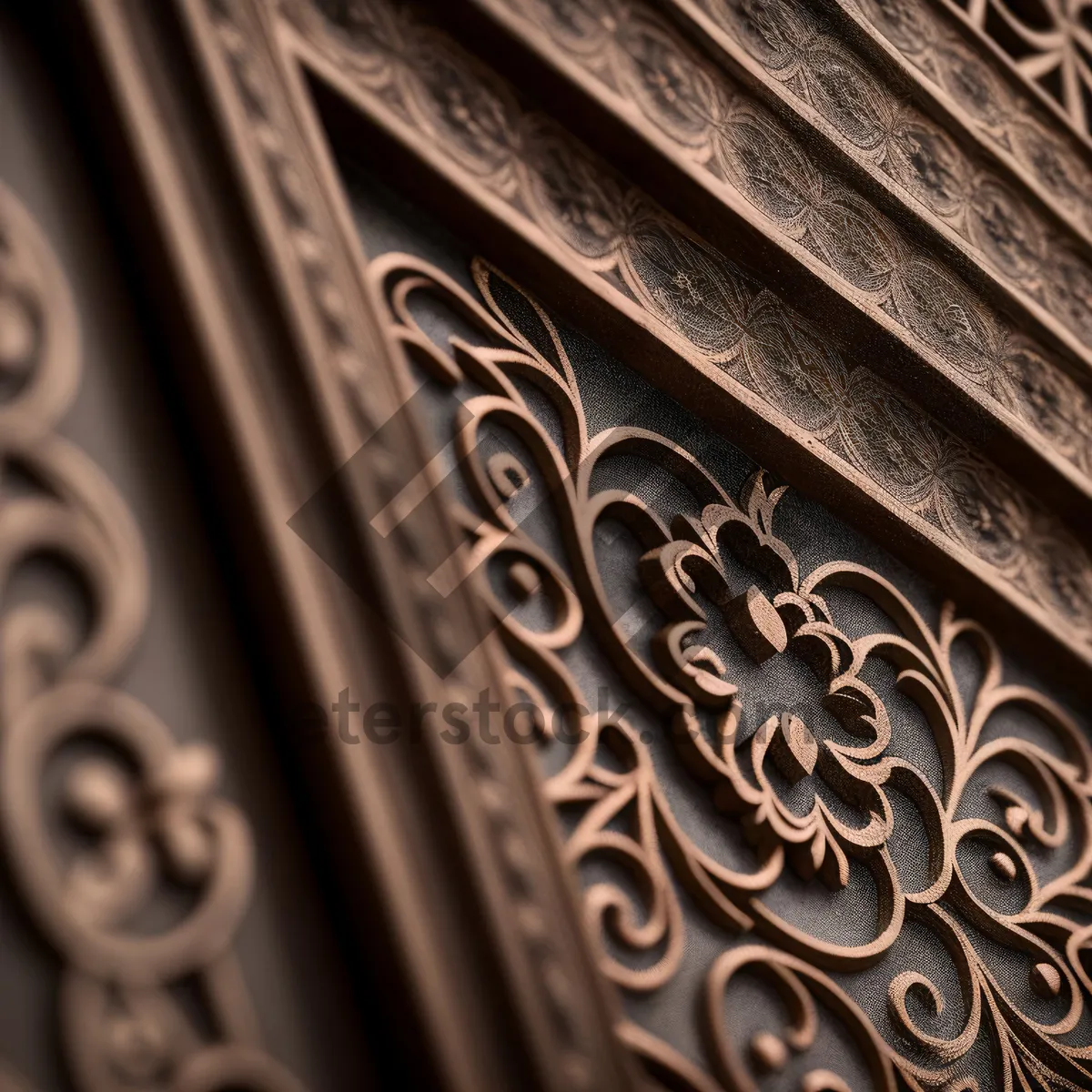 Picture of Vintage Arabesque Typewriter Keyboard: A Textured Artistic Architectural Pattern