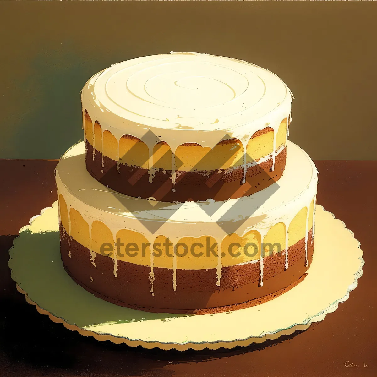 Picture of Delicious Birthday Cake with Chocolate Icing