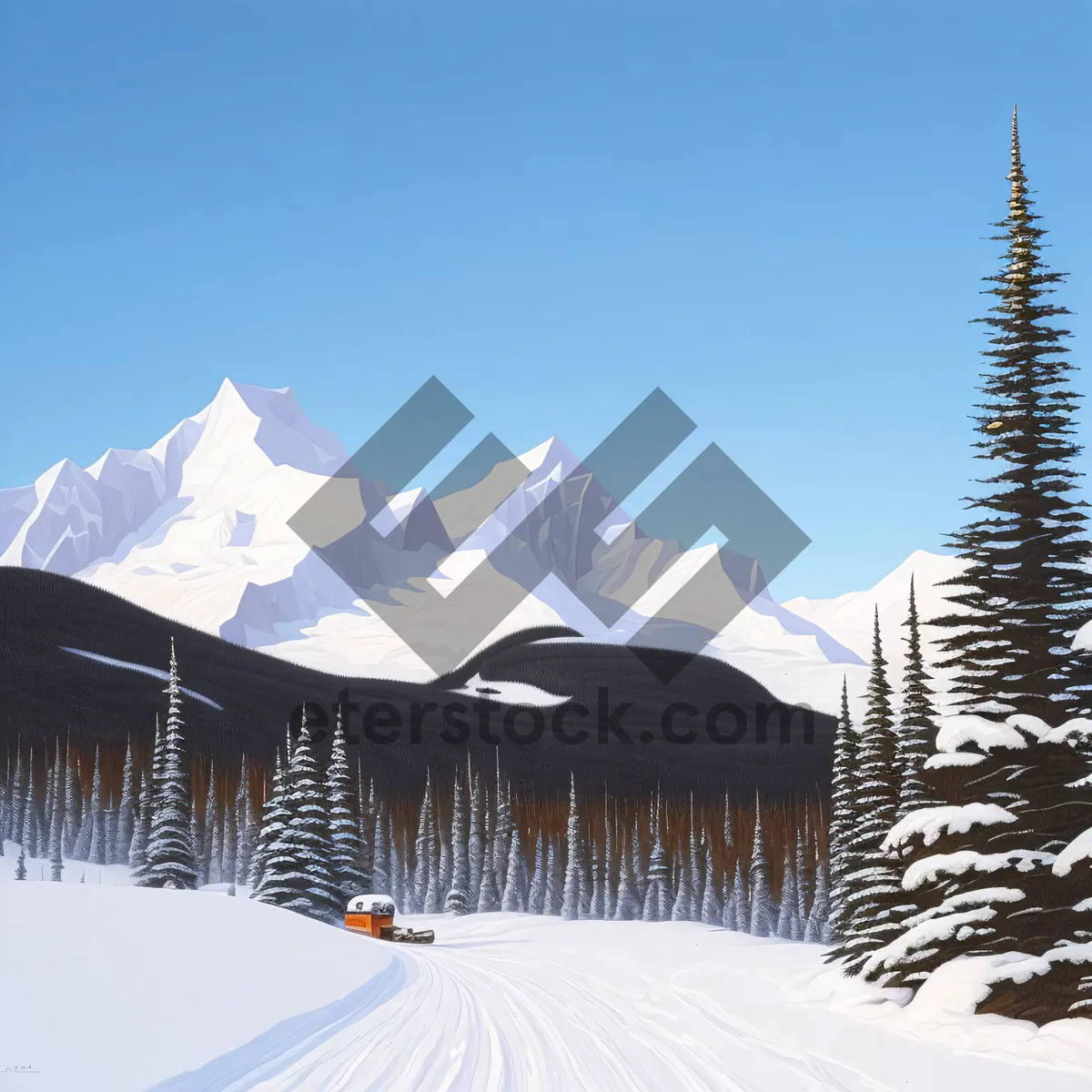 Picture of Winter Wonderland Ski Resort in the Alps