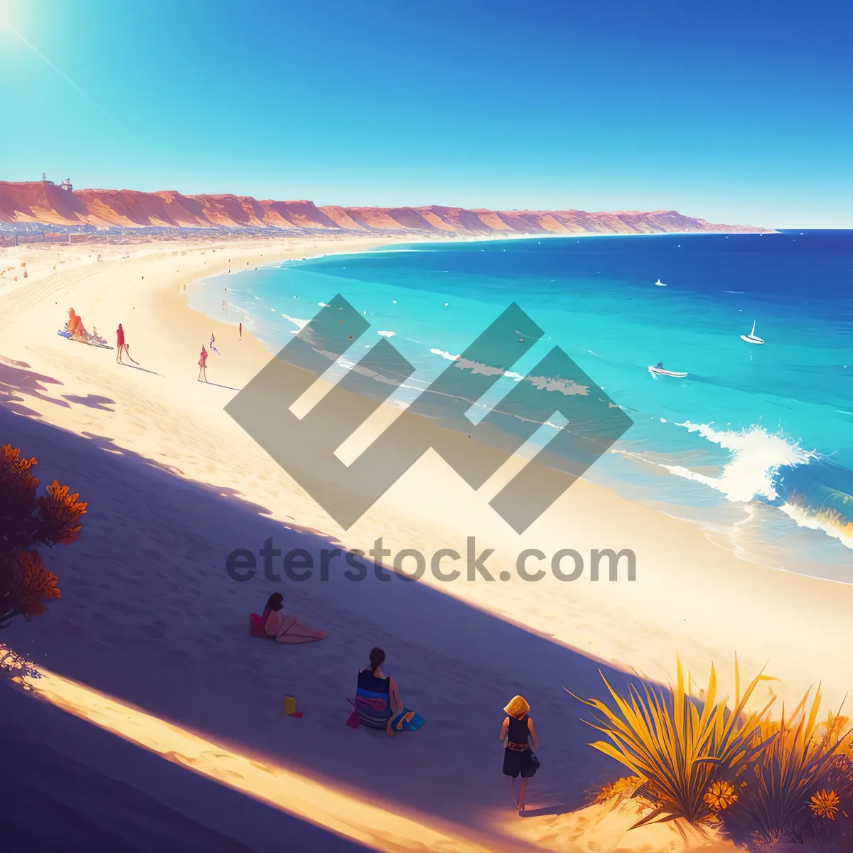 Picture of Turquoise Tranquility: Serene Sunset on Tropical Beach