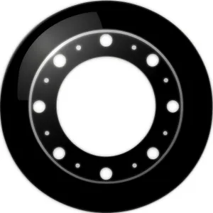Metal Gear Design: 3D Symbol Icon with Polka Dot Circle