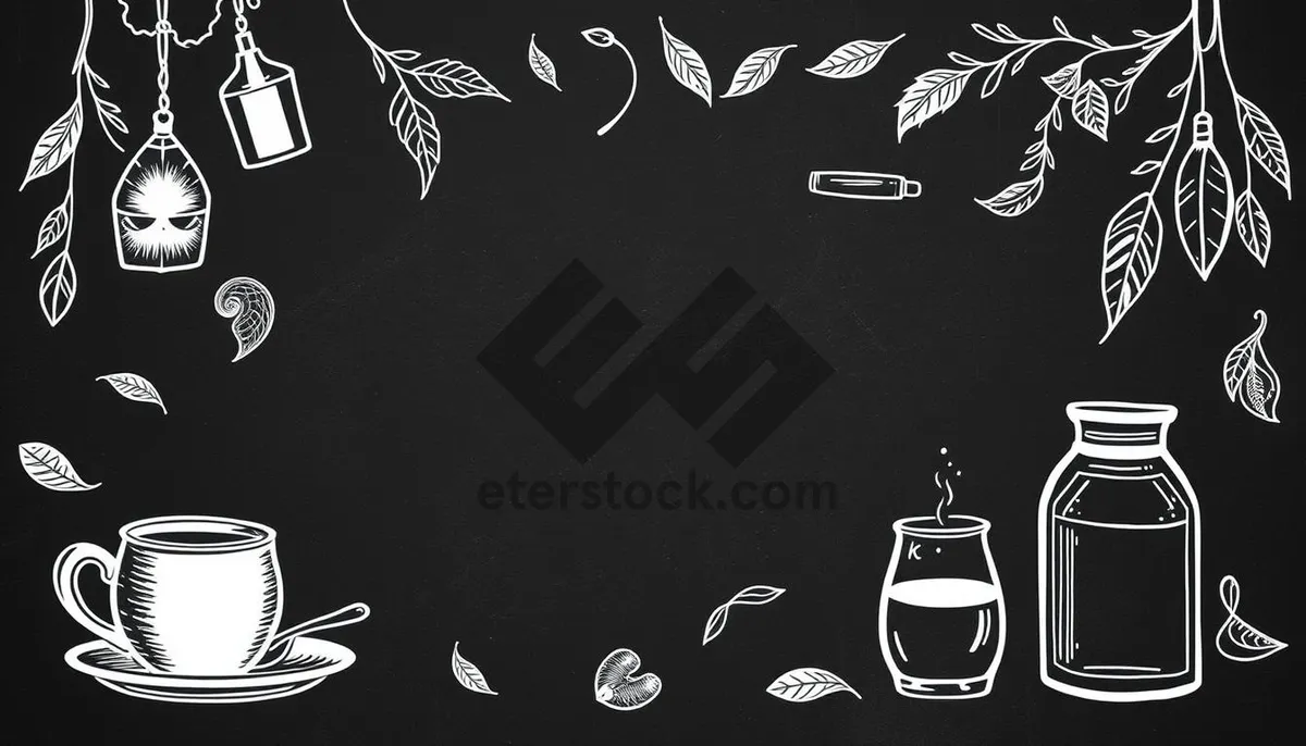 Picture of Floral Blackboard Art Design Background Frame