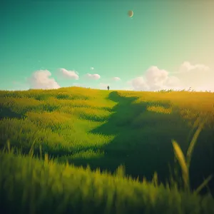 Idyllic Wheat Field Under Clear Sky