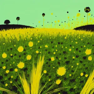 Vibrant meadow filled with yellow dandelions