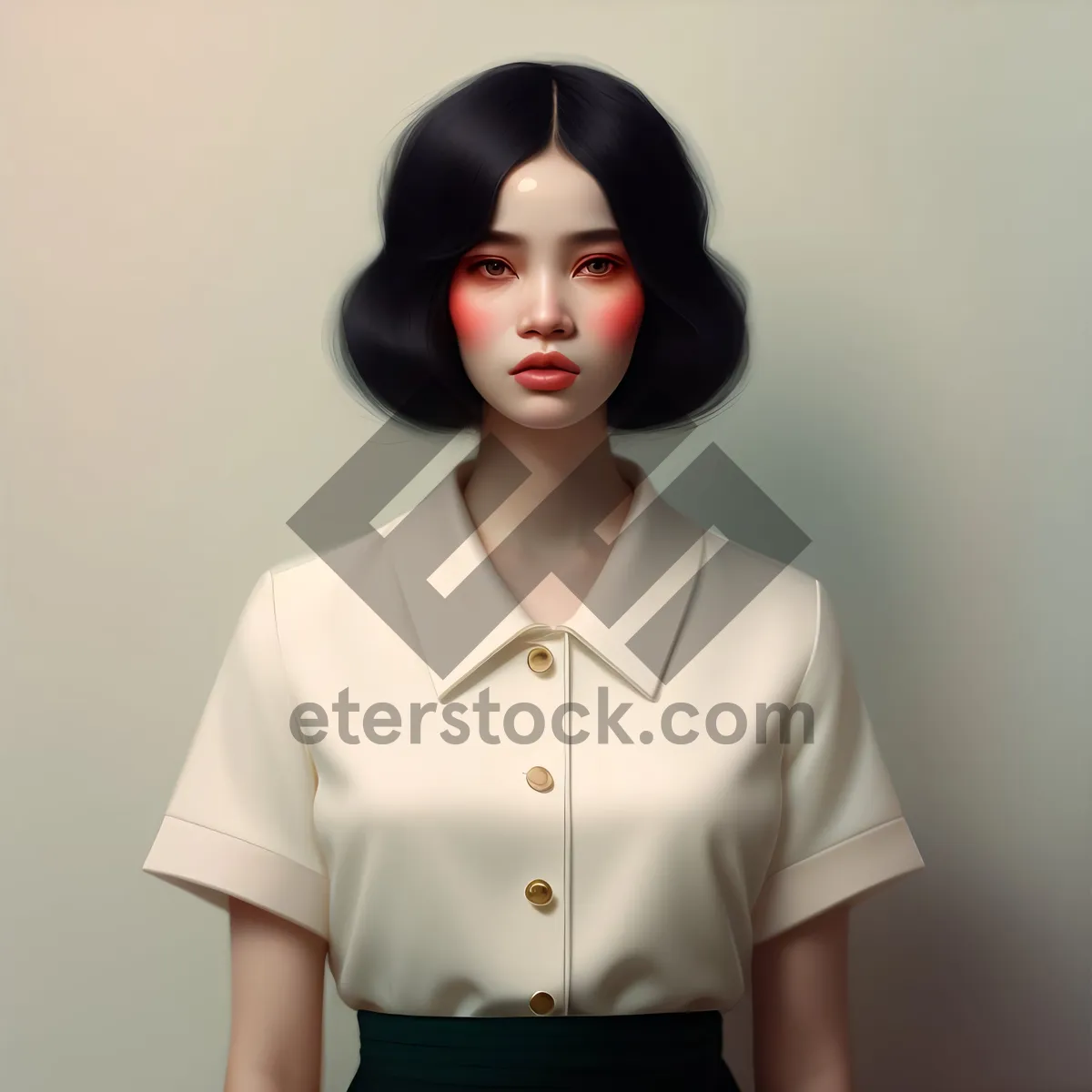 Picture of Smiling Successful Businesswoman in Black Suit