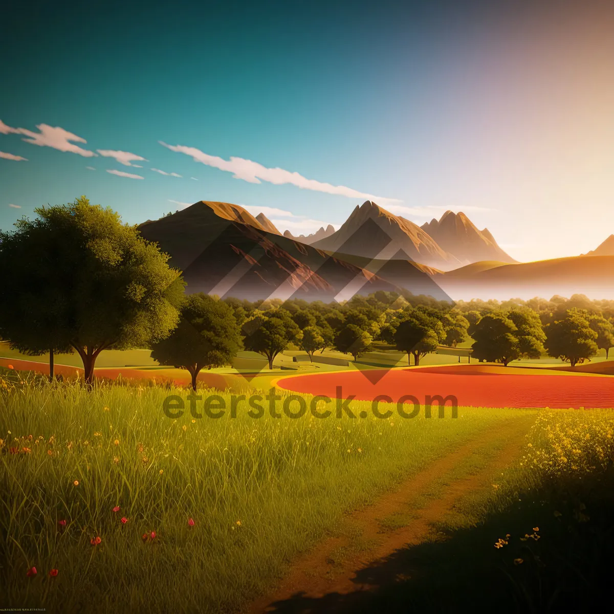Picture of Golden Fields under a Serene Sky