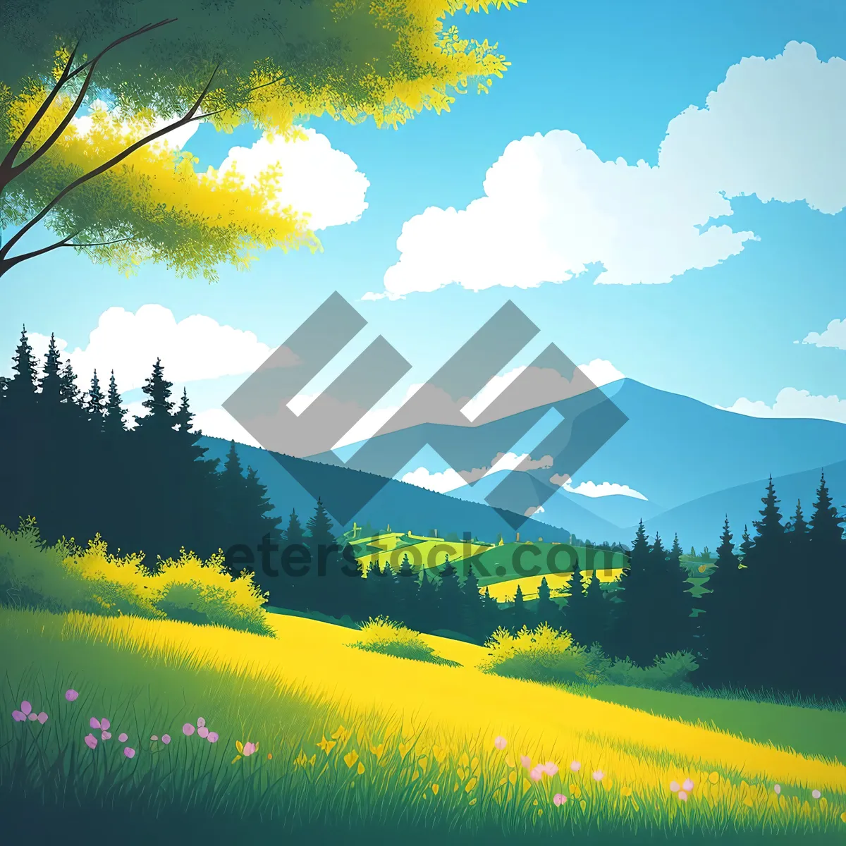 Picture of Golden Fields under the Blue Sky