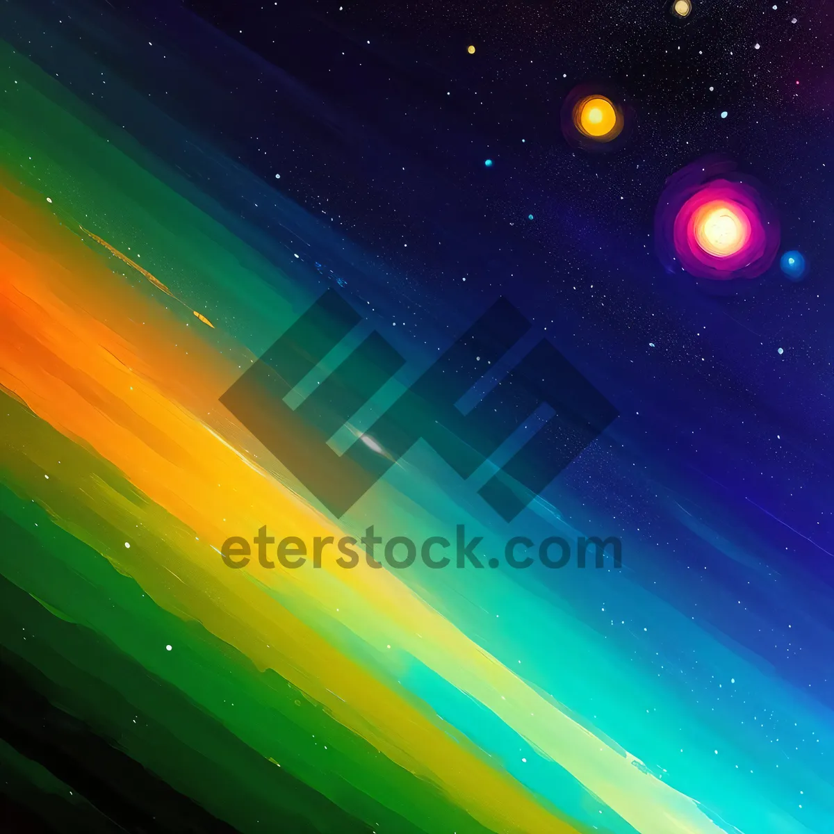 Picture of Galactic Starry Night Sky Artistic Wallpaper