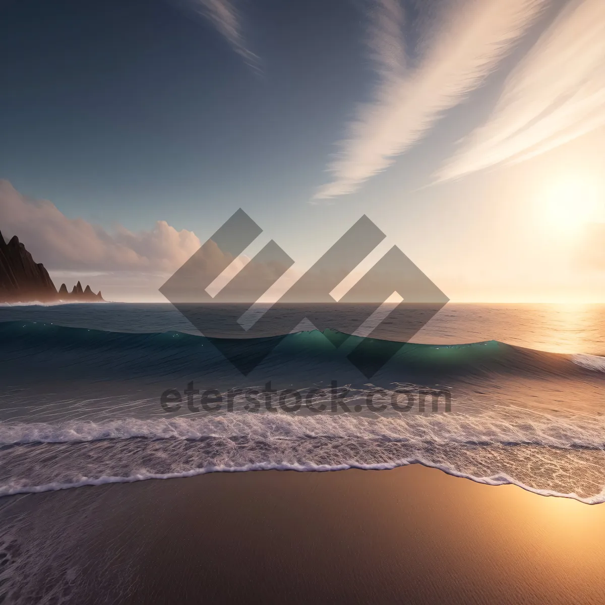 Picture of Serene Coastal Sunset over the Ocean