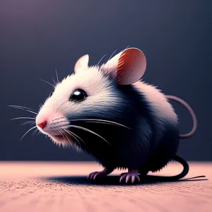 Cute Furry Mouse with Whiskers and Fluffy Fur