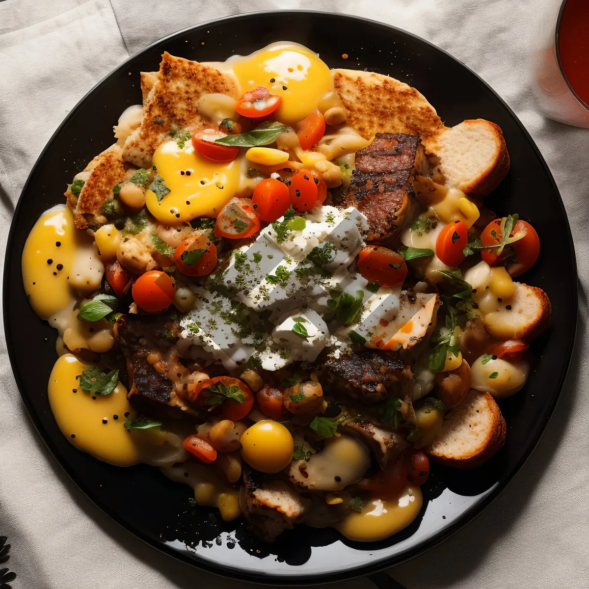 Picture of Healthy Mediterranean Salad with Fresh Vegetables and Chickpeas