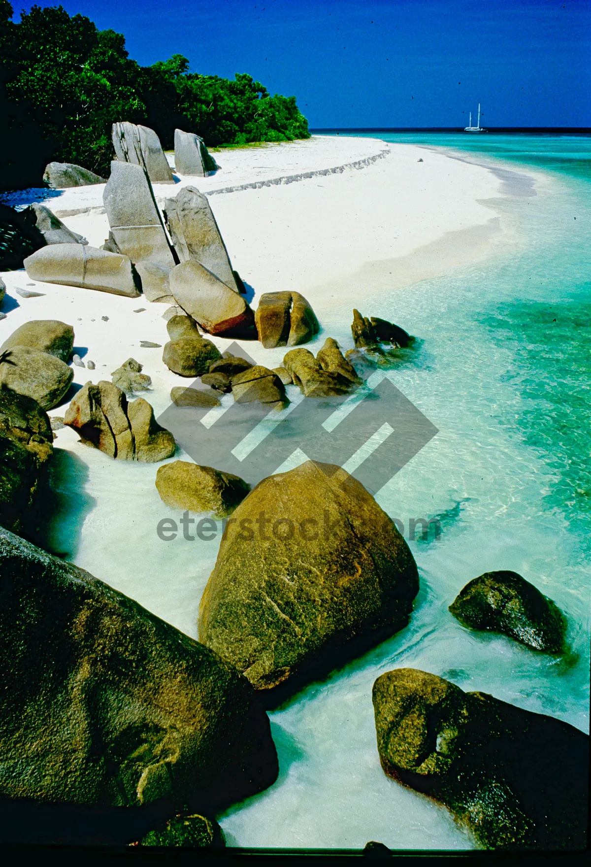 Picture of Tropical Paradise Beach Resort with Turquoise Water and Sun. The colors and crystal clear water of the archipelago of the Similan Islands National Park, Thailand, Asia