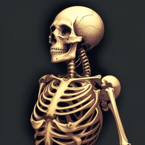 Terrifying Skeletal Bust Sculpture - Hauntingly Detailed 3D Art