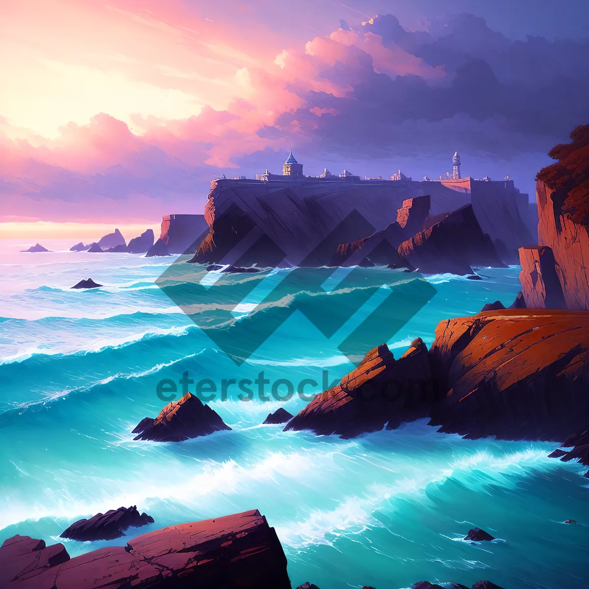 Picture of Coastal Serenity: Majestic Beachscape with Turquoise Waters