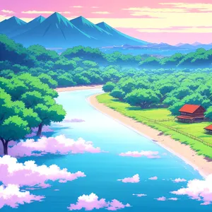 Serene Countryside Horizon with Lush Green Meadow