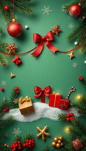 Golden Snowflake Christmas Greeting Card Decorations
