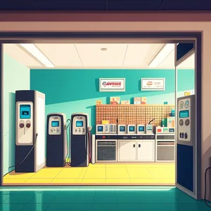 Modern Cash Vending Machine Inside Restaurant