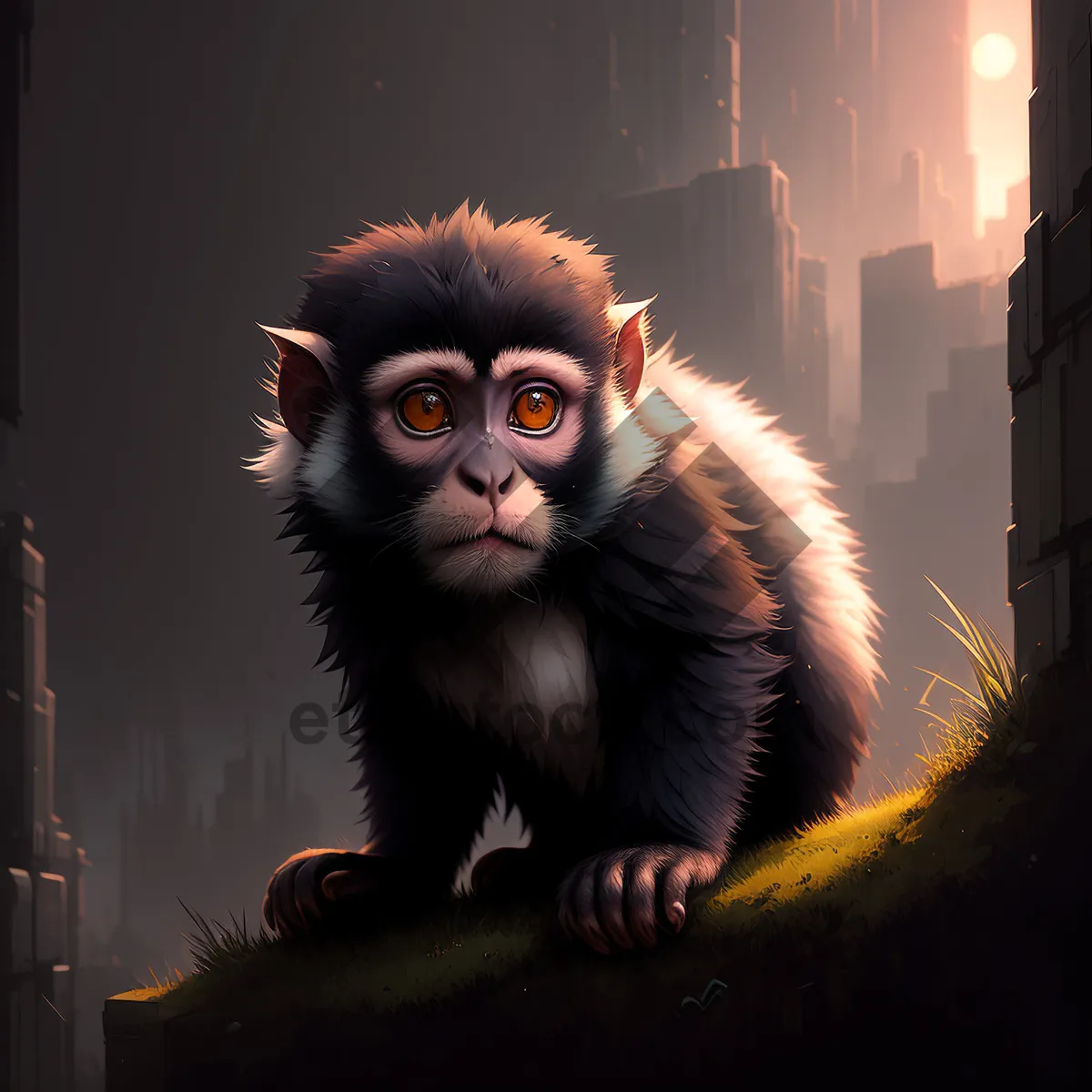 Picture of Cute Feline Monkey with Piercing Eyes