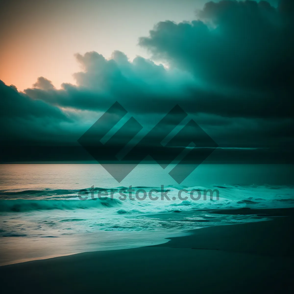 Picture of Serene Coastal Sunset: Tranquil Seascape on a Sunny Beach