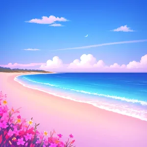 Sun-kissed Beach Oasis: Tranquil shores, turquoise waves