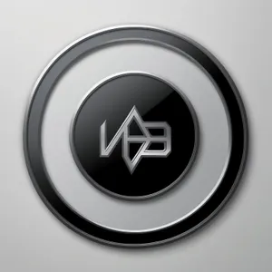 Shiny Metallic Round Button Icon