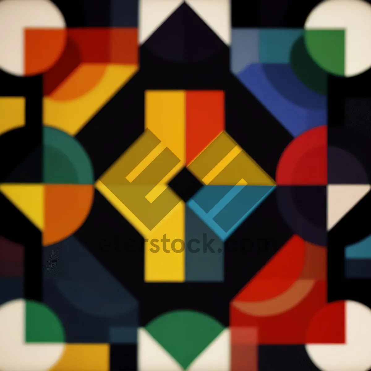 Picture of Colorful geometric pattern tile design element.