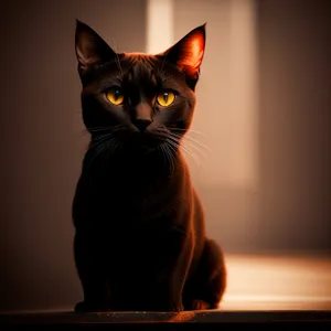 Adorable Domestic Cat with Striped Fur and Curious Eyes