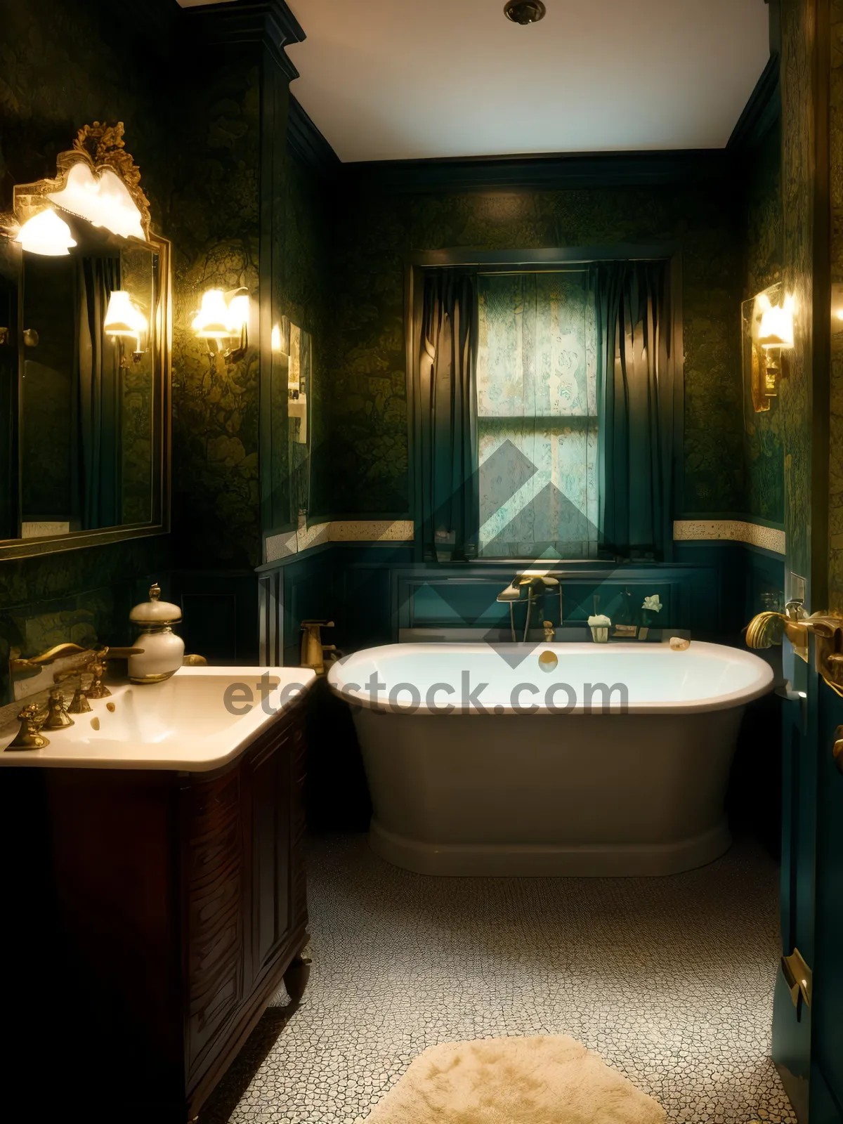 Picture of Modern luxury bathroom with clean tile and elegant fixtures.