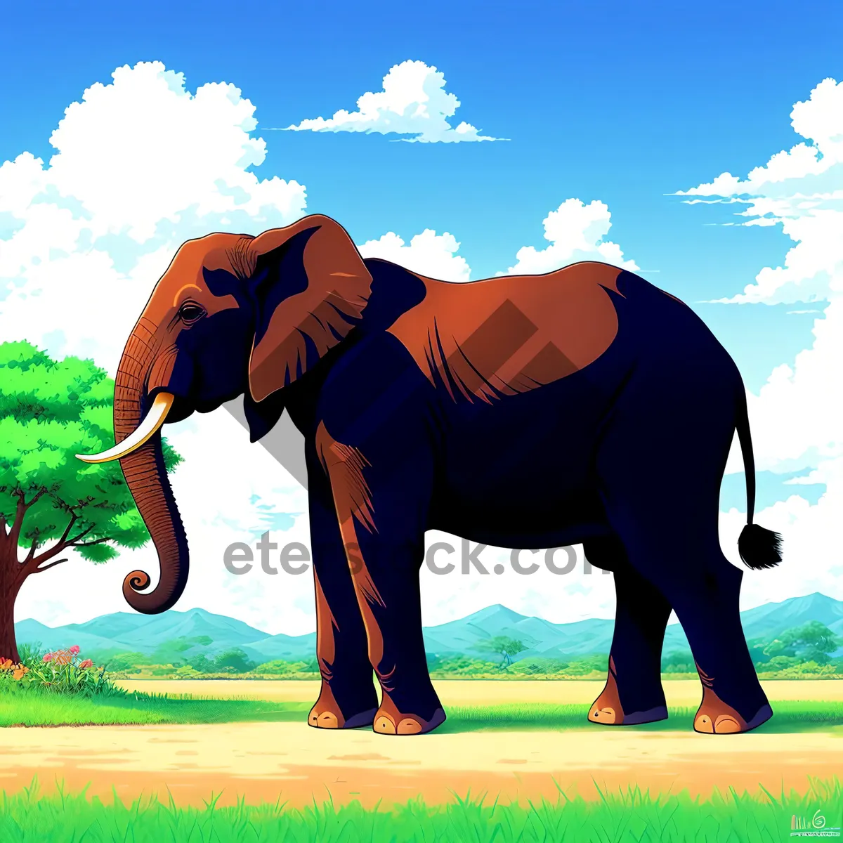 Picture of Majestic Safari Mammal - Elephant in the Wild