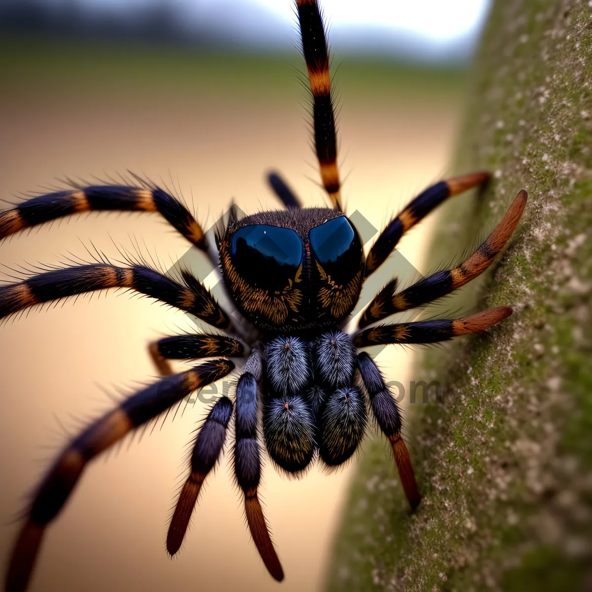 Picture of Spooky Barn Spider: Close-up of Hairy Arachnid