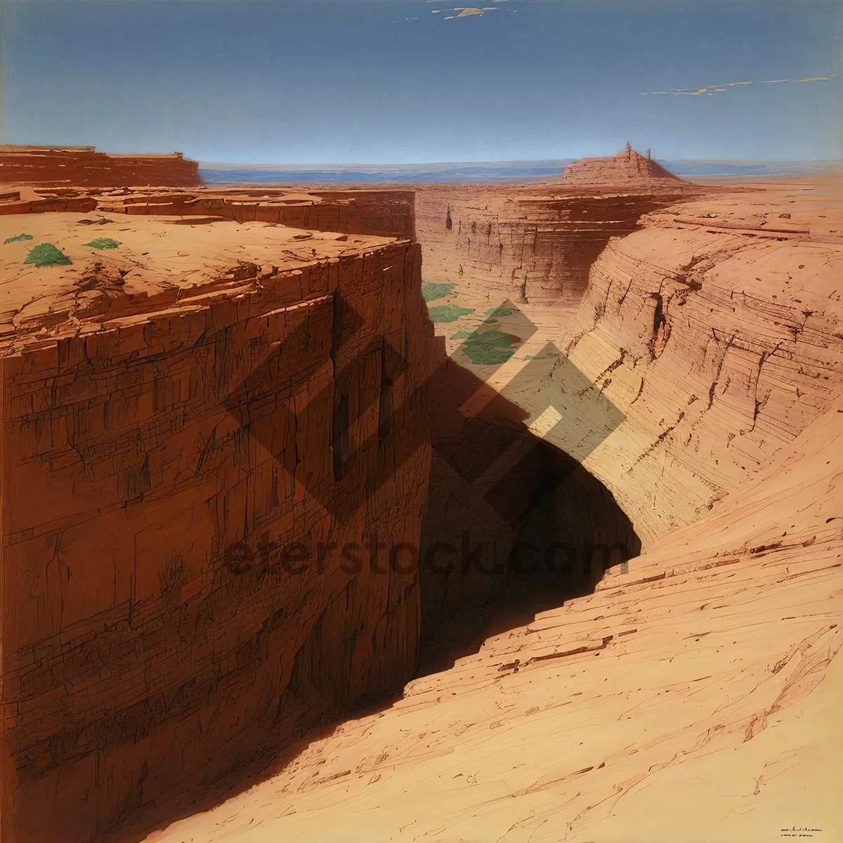 Picture of Dry Canyon Desert Landscape with Sandstone Cliffs