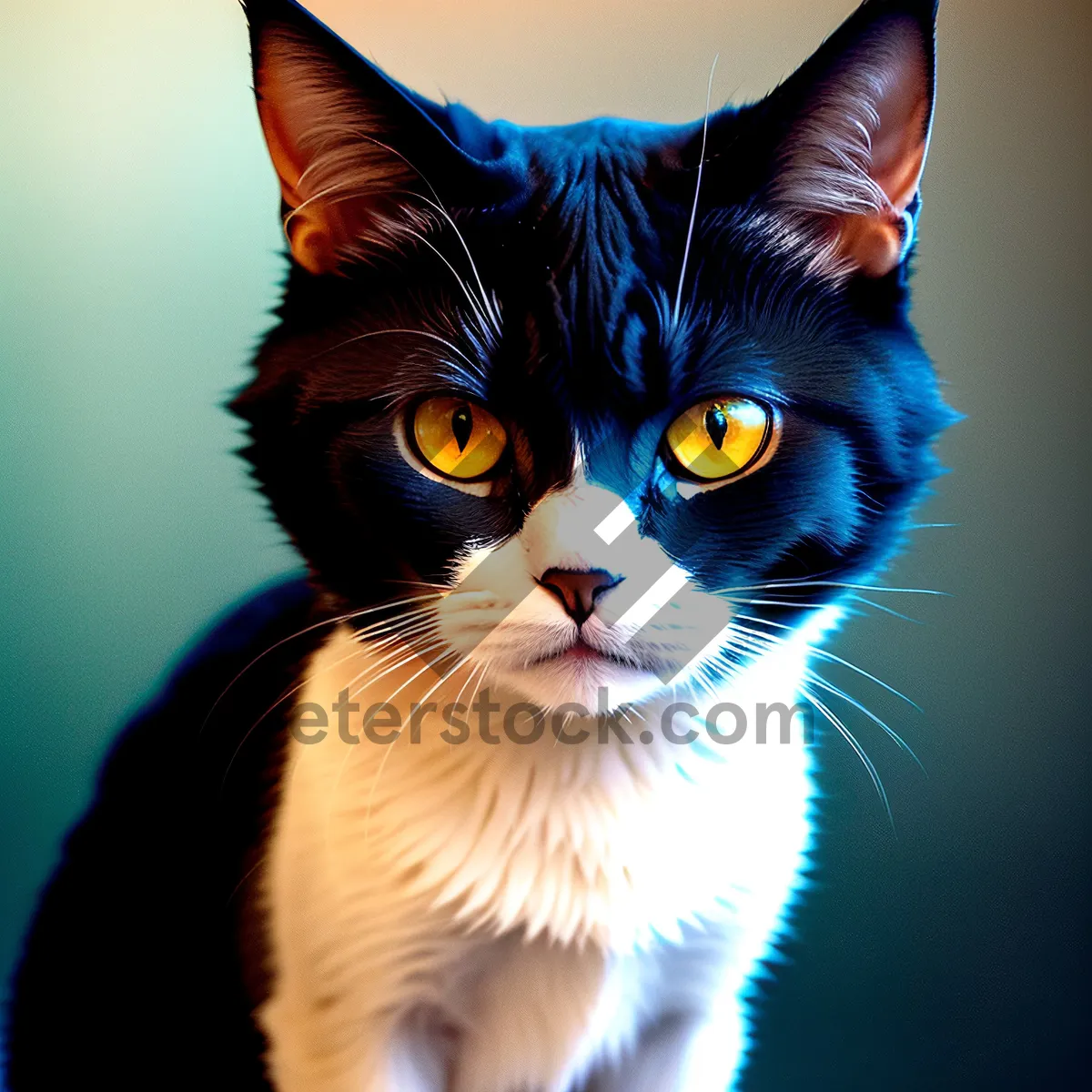 Picture of Adorable Tabby Kitty with Striped Whiskers