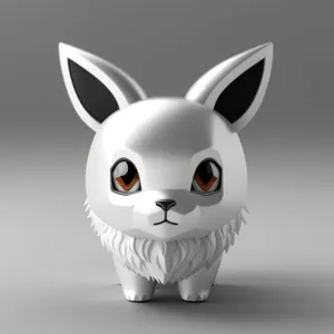 Cute Bunny Baby with Big Ears - Cartoon Character