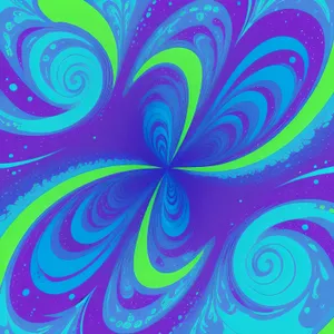 Colorful Digital Fractal Wave Pattern - Abstract Art