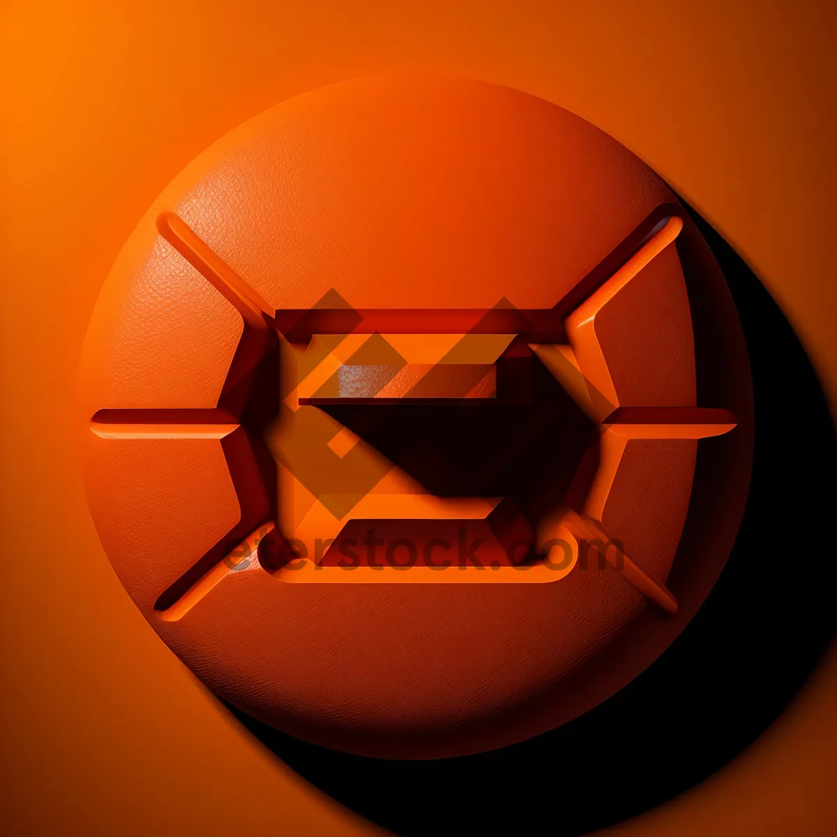 Picture of Orange 3D Glass Button with Shiny Blaze Design