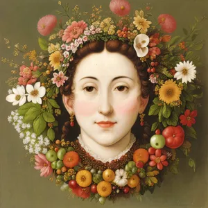 Floral Fashion Adornment for Happy Lady