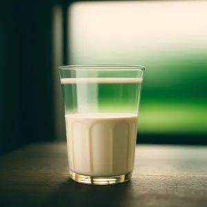 Refreshing Glass of Cold Milk Beverage