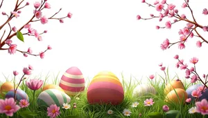 Easter Egg Design with Pink Flowers and Bangle