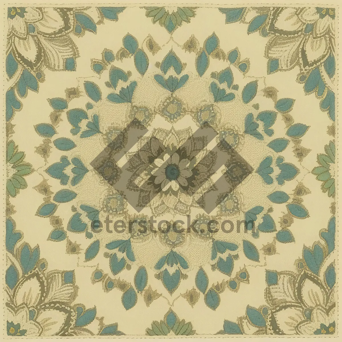 Picture of Baroque Floral Damask Wallpaper Design