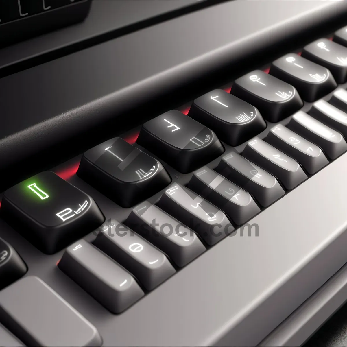 Picture of Modern computer keyboard with letter keys - closeup