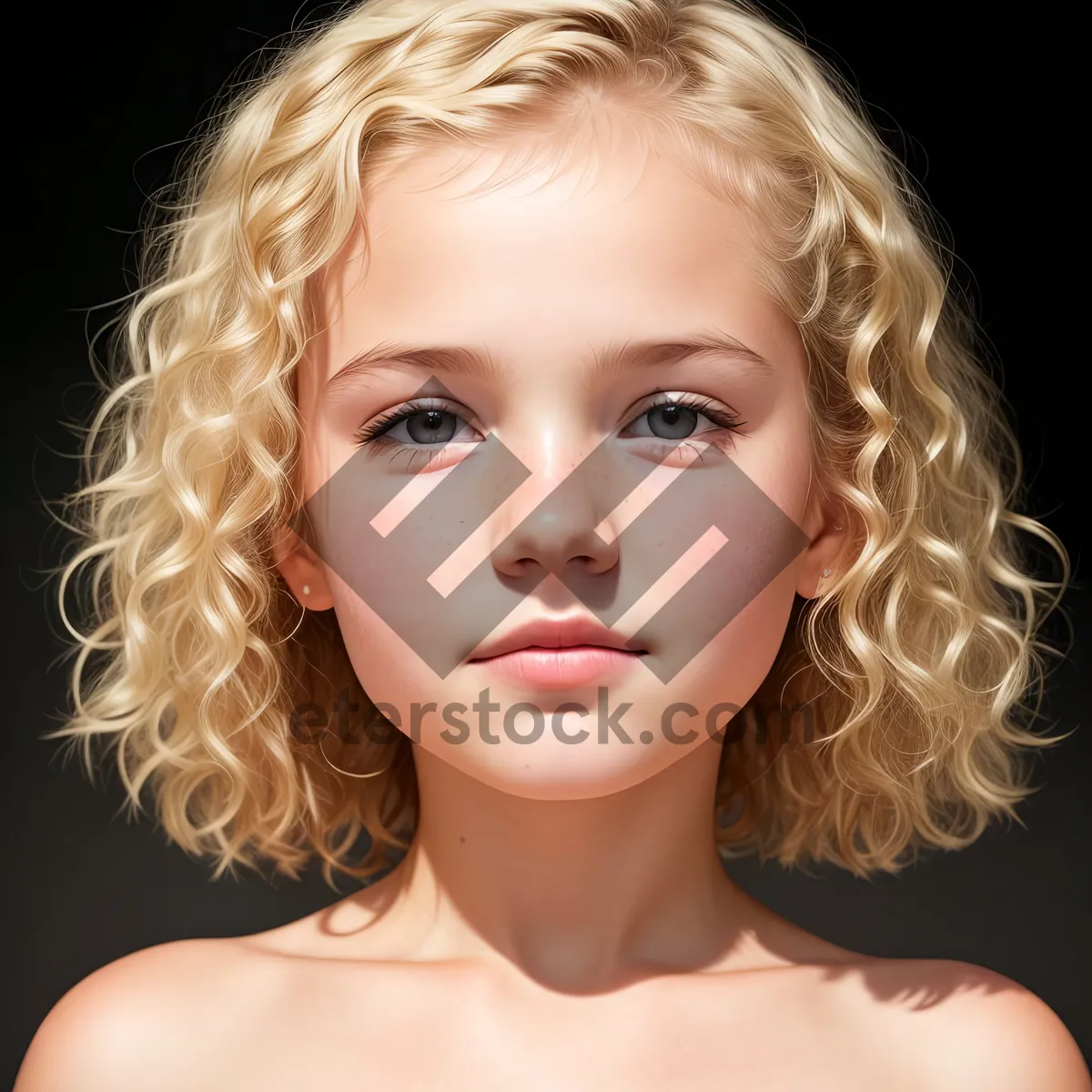 Picture of Stylish Fashion Model with Curly Blond Hair