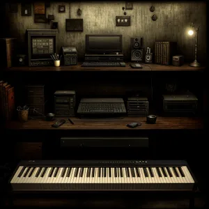 Black Electronic Keyboard: Synth Sound Device